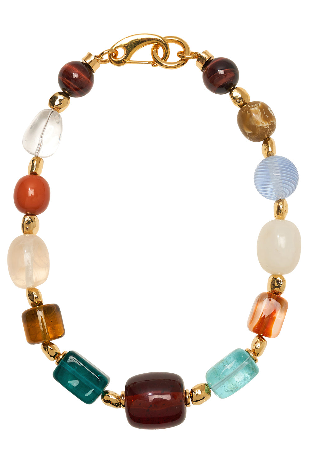Acrobat Tiger Eye Crysal Beaded Collar Necklace