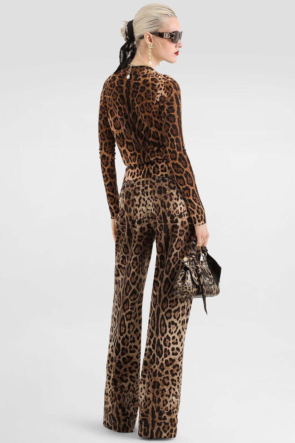 Knit Cardigan - Leo Print-ANIMAL-40-CLOTHINGTOPCARDIGAN-DOLCE & GABBANA
