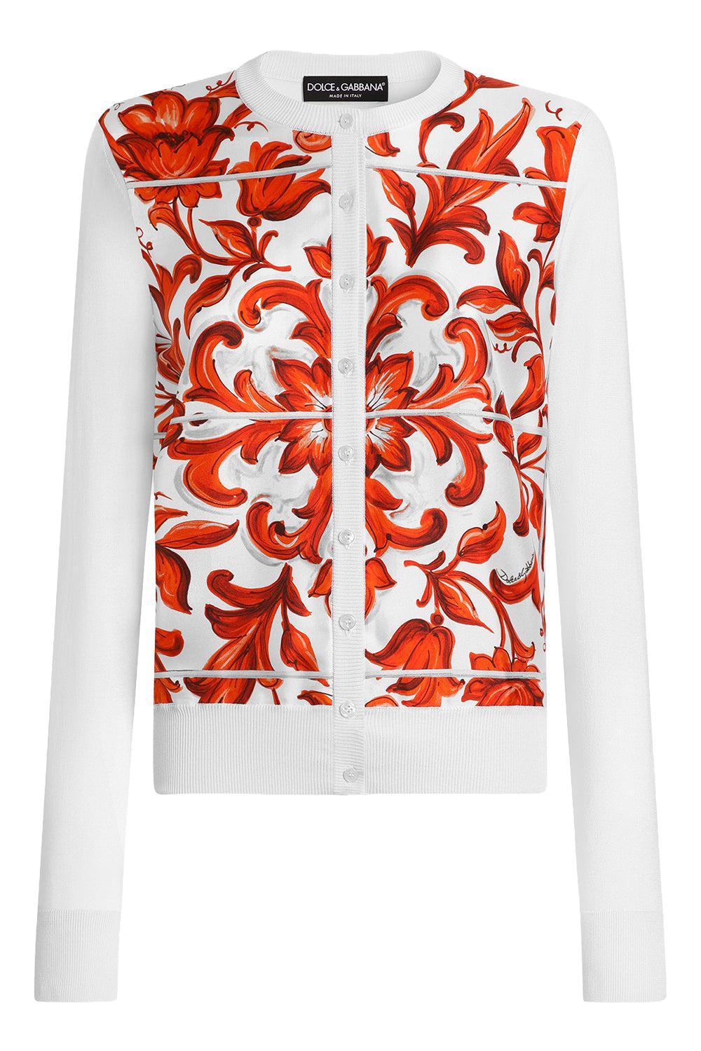 Maiolica Knit Cardigan-ORANGE-38-CLOTHINGTOPCARDIGAN-DOLCE & GABBANA