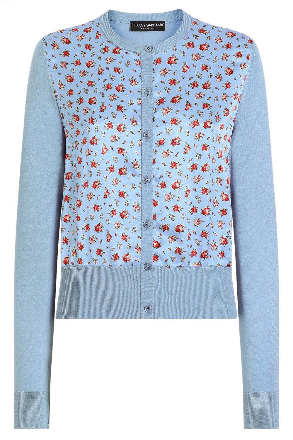 Floral Knit Cardigan-FLORAL-38-CLOTHINGTOPCARDIGAN-DOLCE & GABBANA