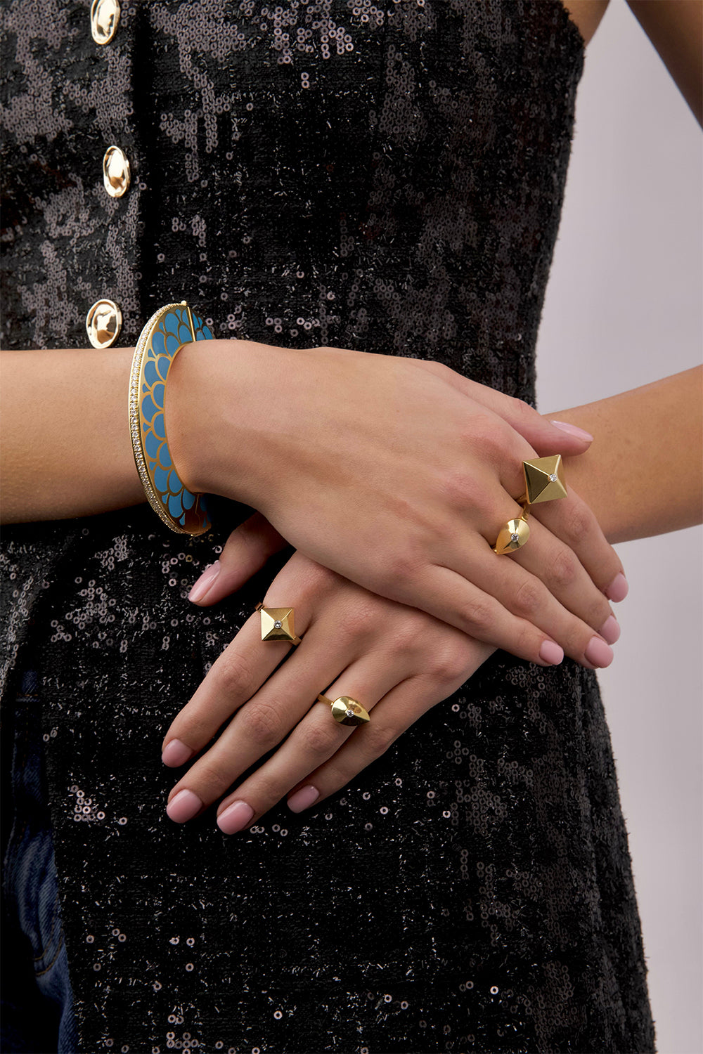 Diamond Blue Orbella Bangle Bracelet