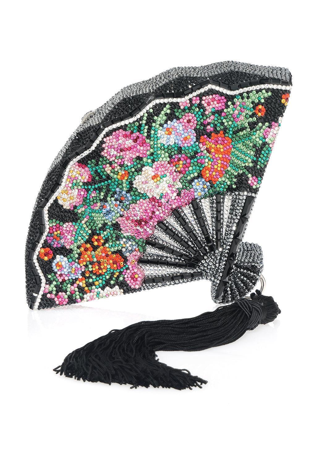 Fan Fleur Royale Bag-BLK MULT-O/S-HANDBAGEVENING-JUDITH LEIBER