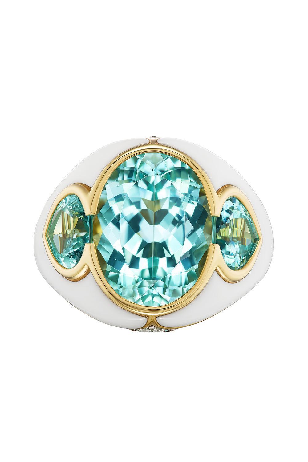 Tourmaline Agate Diamond Fosca Ring-YELLOW GOLD-6.5-JEWELRYFINE JEWELRING-MARINA B