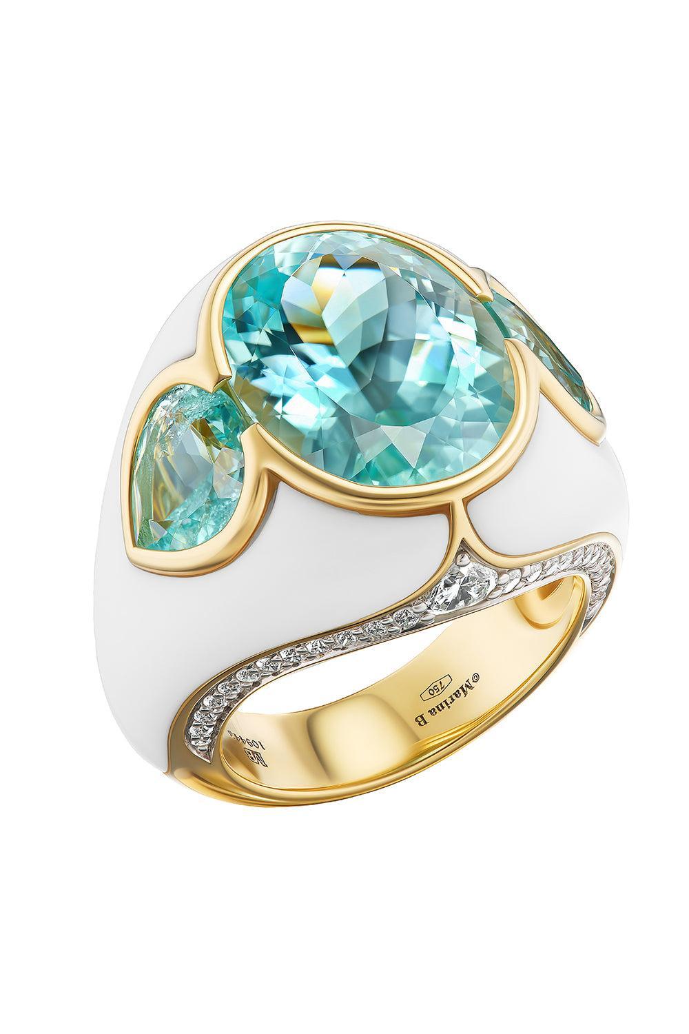  Tourmaline Agate Diamond Fosca Ring-YELLOW GOLD-6.5-JEWELRYFINE JEWELRING-MARINA B 