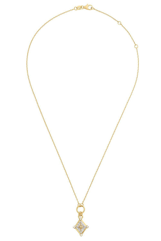 Diamond Pave Inner Light Thread Necklace-YELLOW GOLD-JEWELRYFINE JEWELNECKLACE O-FOUNDRAE