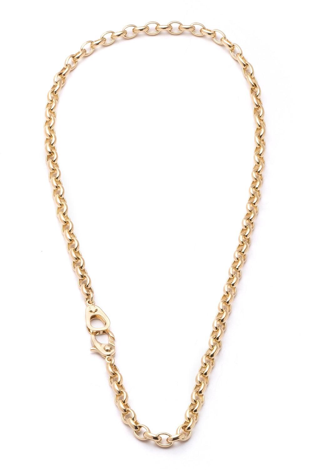 Sister Hook Heavy Belcher Chain Choker Necklace-YELLOW GOLD-16-JEWELRYFINE JEWELNECKLACE O-FOUNDRAE