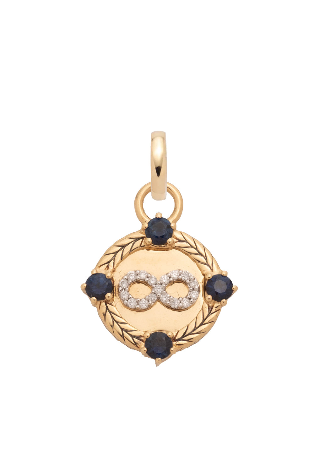 Diamond Infinity Braided Wheat Miniature Medallion