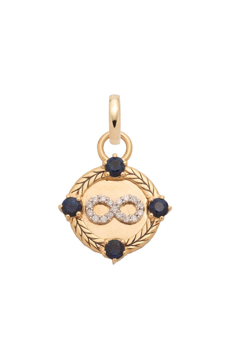 Diamond Infinity Braided Wheat Miniature Medallion