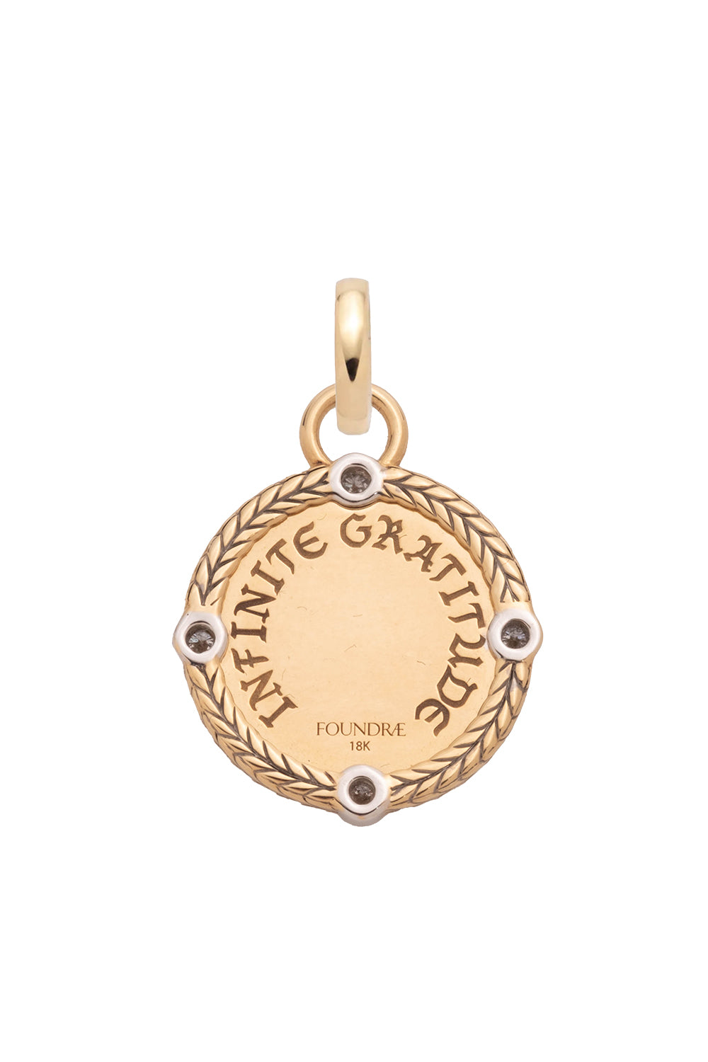 Diamond Infinite Gratitude Braided Wheat Baby Medallion