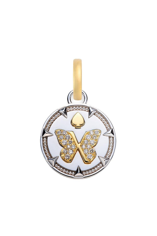 Diamond Baby Reverie Butterfly Medallion-YELLOW GOLD-JEWELRYFINE JEWELPENDANT-FOUNDRAE