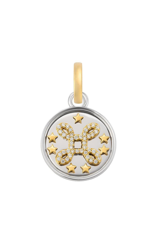 Diamond Baby True Love Love Knot Medallion-YELLOW GOLD-JEWELRYFINE JEWELPENDANT-FOUNDRAE