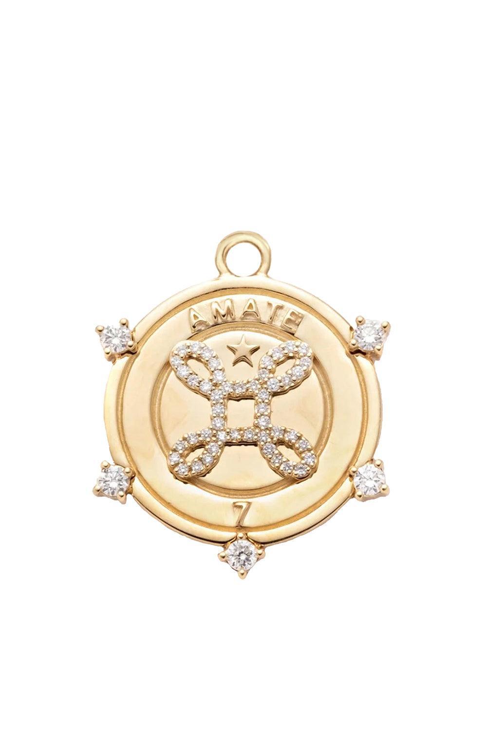 Diamond Amate Medium Medallion-YELLOW GOLD-JEWELRYFINE JEWELPENDANT-FOUNDRAE