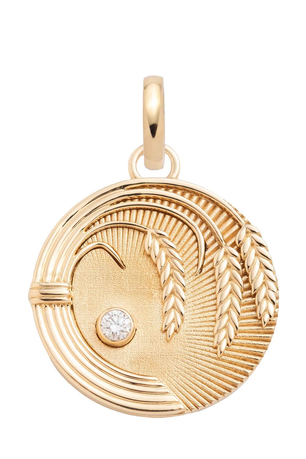 Infinite Gratitude - Braided Wheat Medium Medallion-YELLOW GOLD-JEWELRYFINE JEWELPENDANT-FOUNDRAE