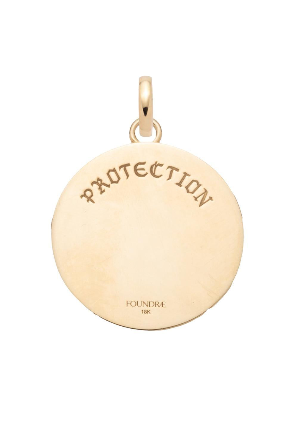 Protection La Loba Claw Triskele Large Medallion-YELLOW GOLD-JEWELRYFINE JEWELPENDANT-FOUNDRAE