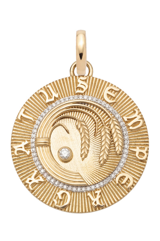 Diamond Infinite Gratitude Braided Wheat Large Medallion