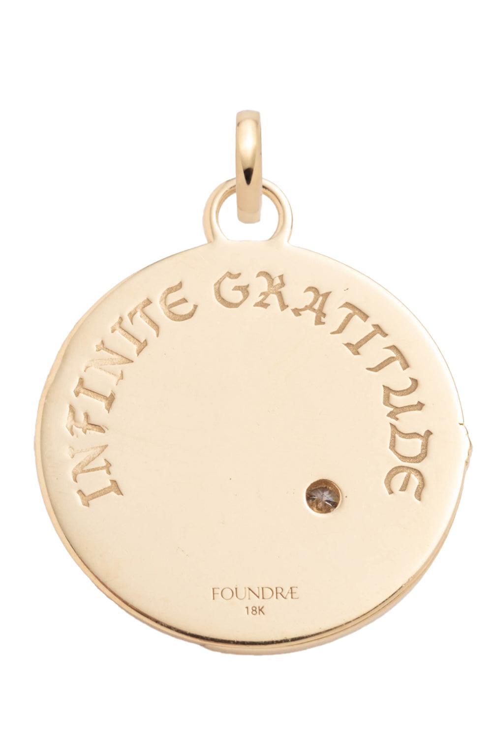 Diamond Infinite Gratitude Braided Wheat Large Medallion-YELLOW GOLD-JEWELRYFINE JEWELPENDANT-FOUNDRAE