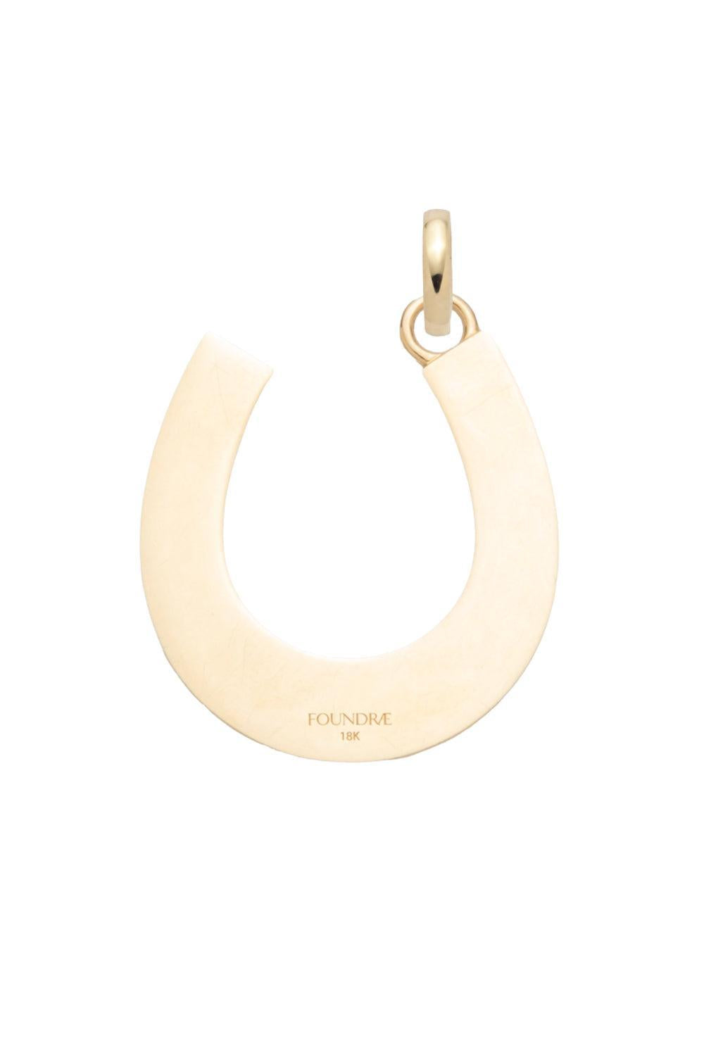 Diamond Horseshoe Large Pendant-YELLOW GOLD-JEWELRYFINE JEWELPENDANT-FOUNDRAE