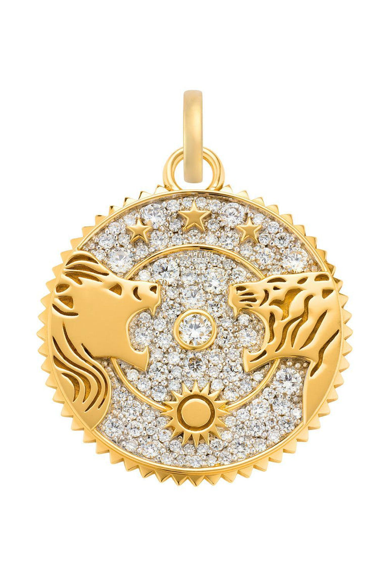 Diamond Pave Solar & Lunar Large Medallion