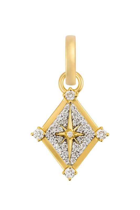 Diamond Pave Miniature Inner Light Pendant-YELLOW GOLD-JEWELRYFINE JEWELPENDANT-FOUNDRAE