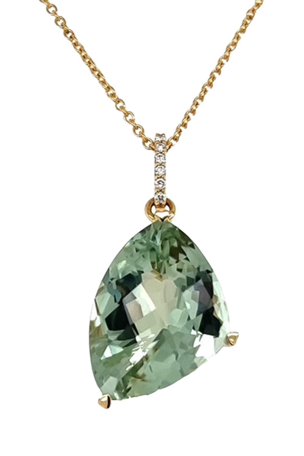 Diamond Quartz Gruen Necklace-YELLOW GOLD-JEWELRYFINE JEWELNECKLACE O-LISA NIK