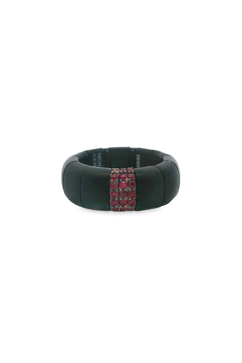 Three Ruby Bar Matte Black Ring-WHITE GOLD-6.5-JEWELRYFINE JEWELRING-ROBERTO DEMEGLIO