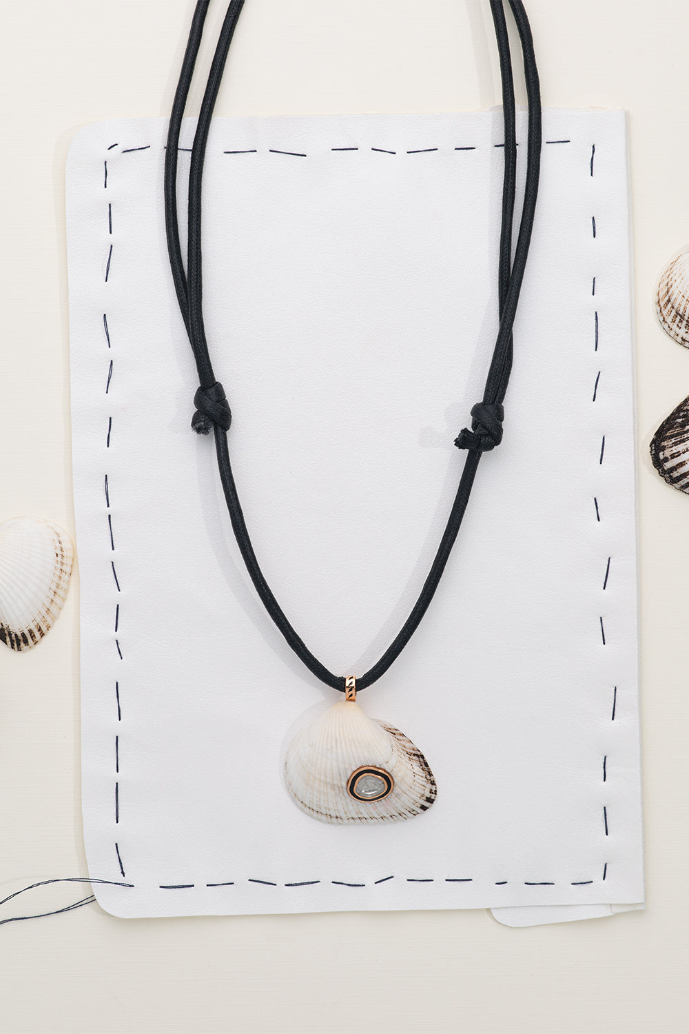 Diamond Grande Edul Shell Necklace-ROSE GOLD-JEWELRYFINE JEWELNECKLACE O-DEZSO BY SARA BELTRAN