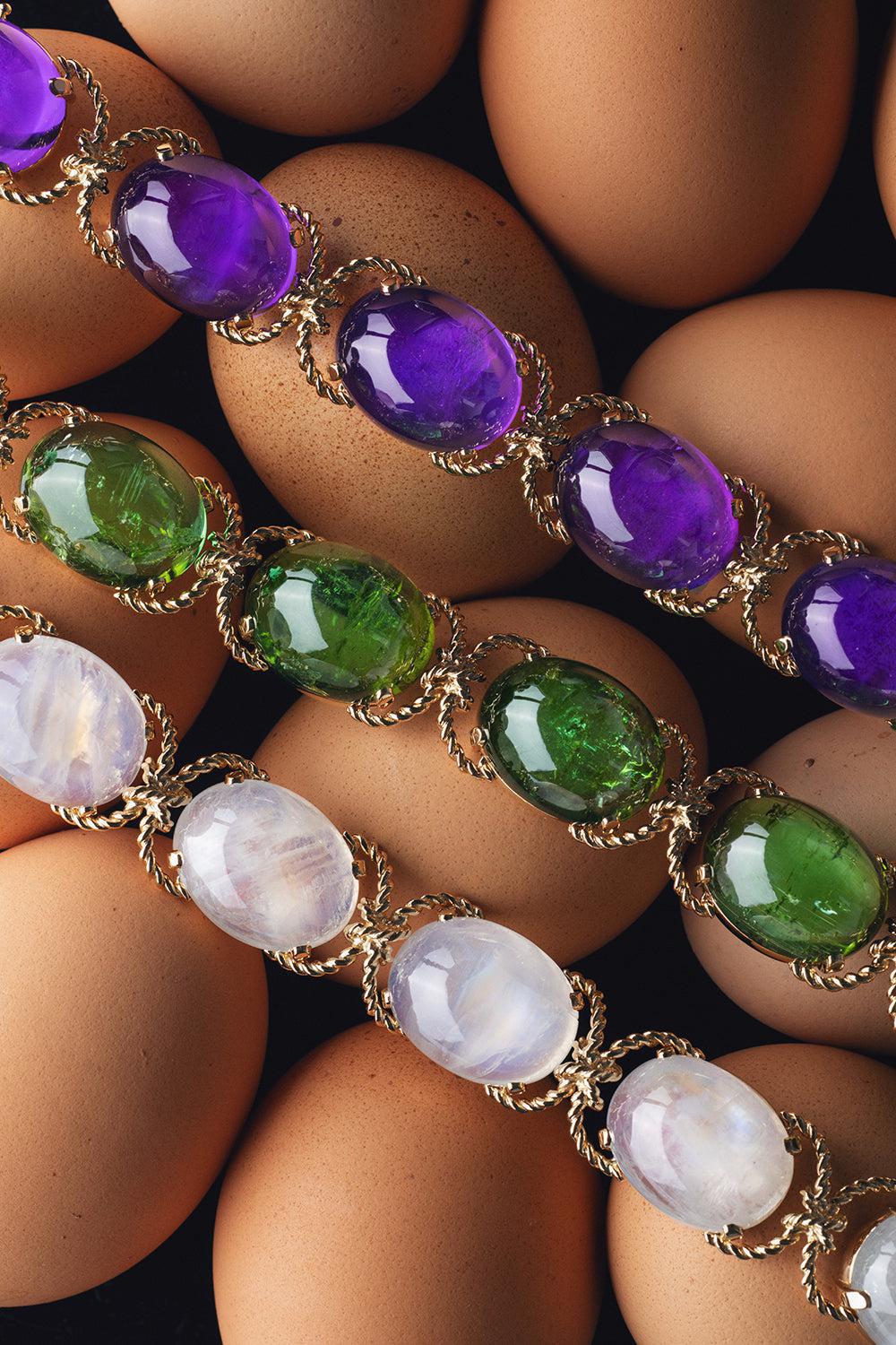 Rainbow Moonstone Pebble Bracelet-YELLOW GOLD-JEWELRYFINE JEWELBRACELET O-VERDURA