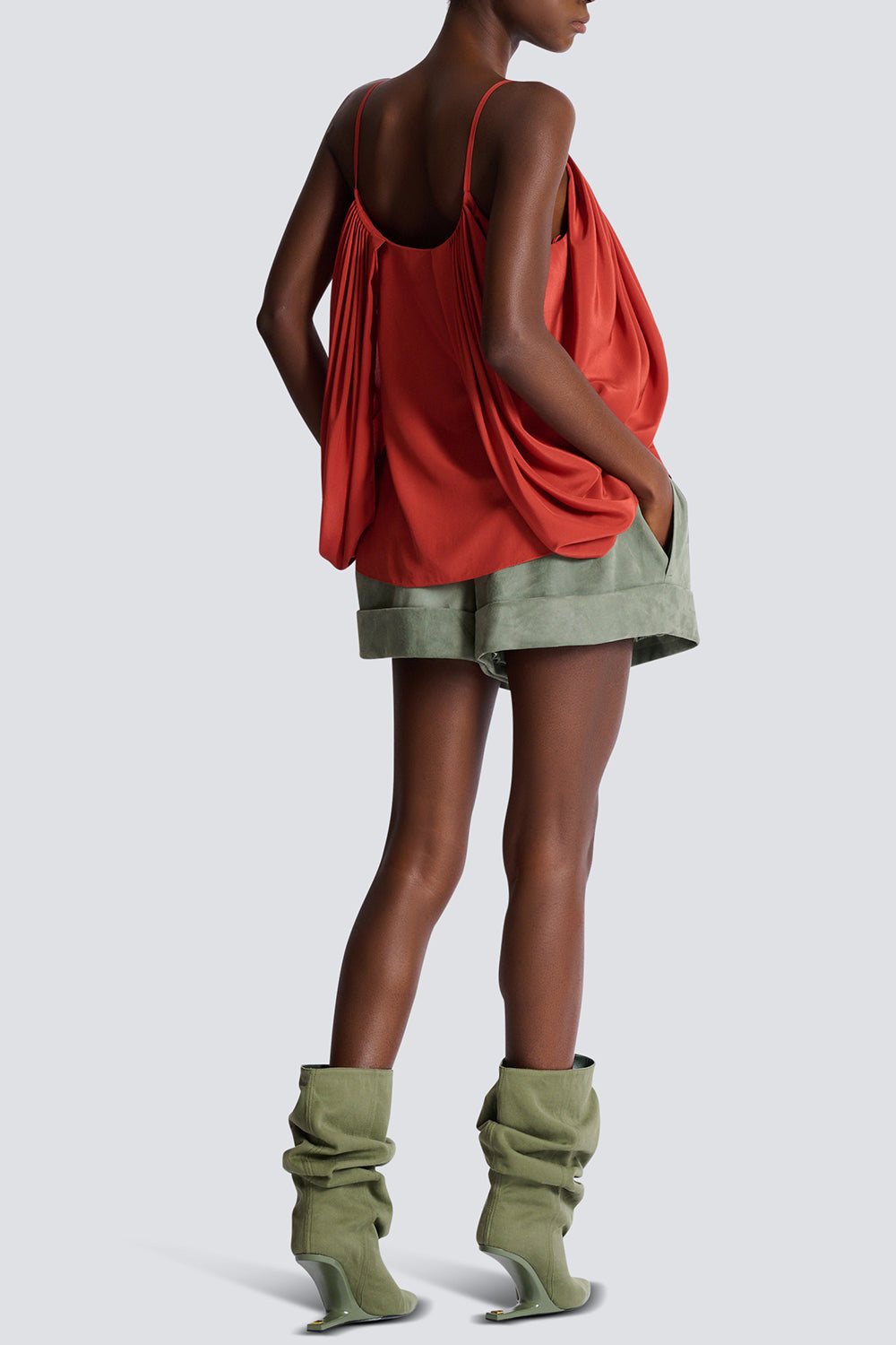 Thin Strap Drape Top