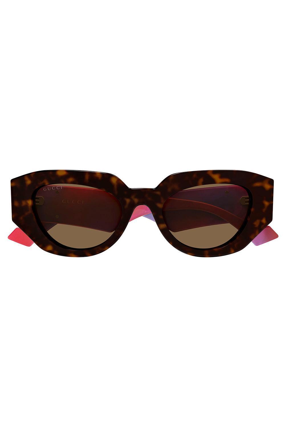 Gucci Generation Geometric Sunglasses-BROWN-ACCESSORIESUNGLASSES-GUCCI