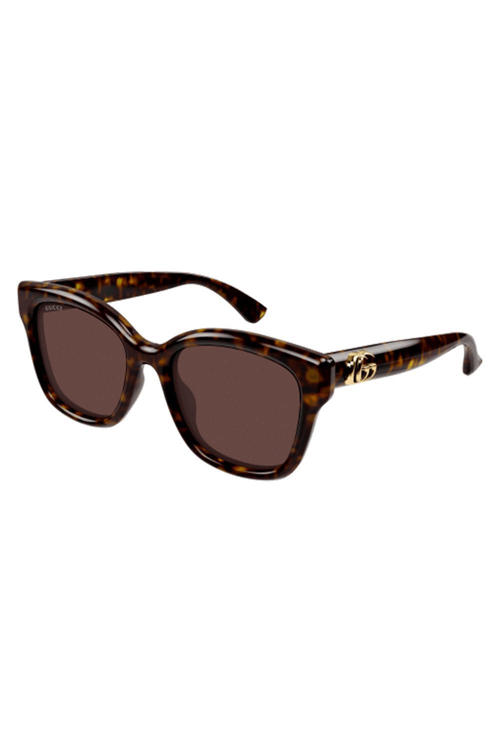 Round Square Logo Sunglasses-BROWN-ACCESSORIESUNGLASSES-GUCCI