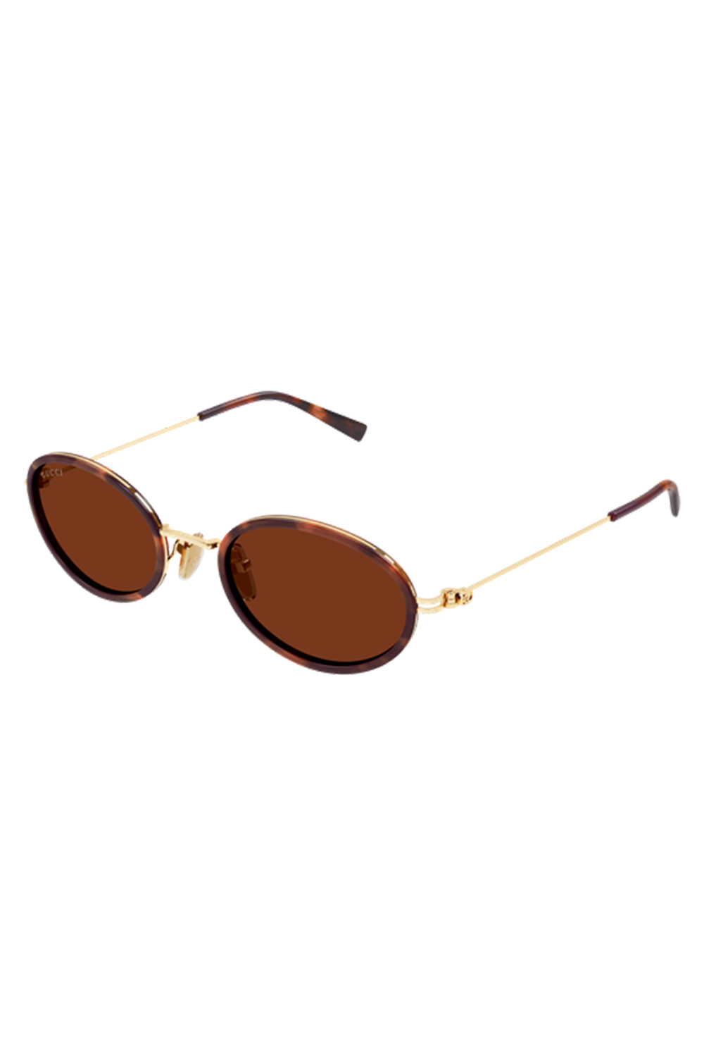 Small Oval Sunglasses - Havana Gold-GOLD-ACCESSORIESUNGLASSES-GUCCI