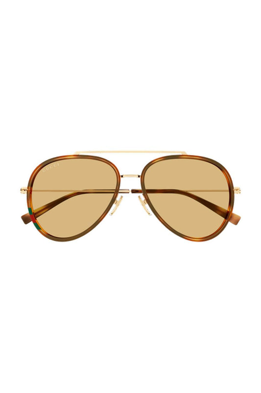 Retro Trim Aviator Sunglasses-GOLD-ACCESSORIESUNGLASSES-GUCCI