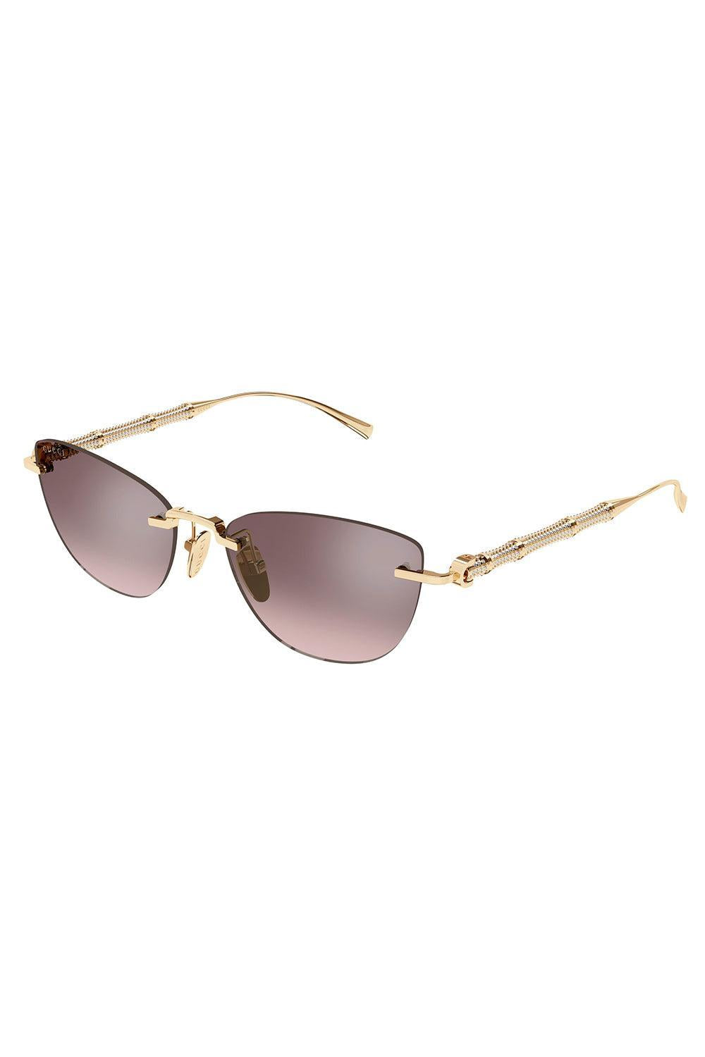 Cat Eye Bamboo Sunglasses-GOLD-ACCESSORIESUNGLASSES-GUCCI