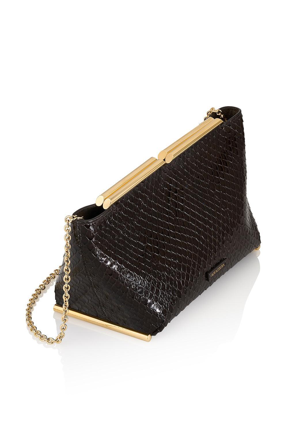 Galerie Clutch - Espresso Light Gold-BROWN-HANDBAGCLUTCHES-AQUAZZURA