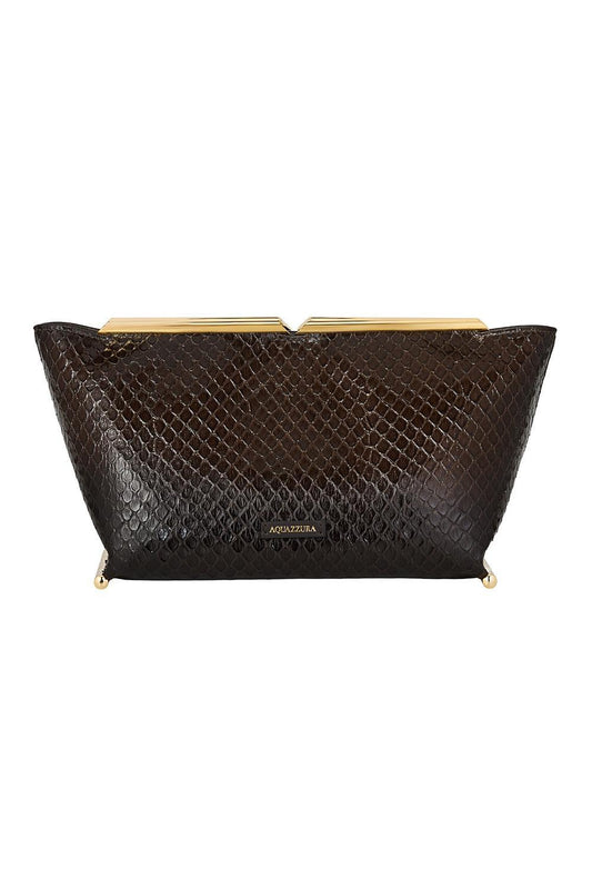 Galerie Clutch - Espresso Light Gold-BROWN-HANDBAGCLUTCHES-AQUAZZURA