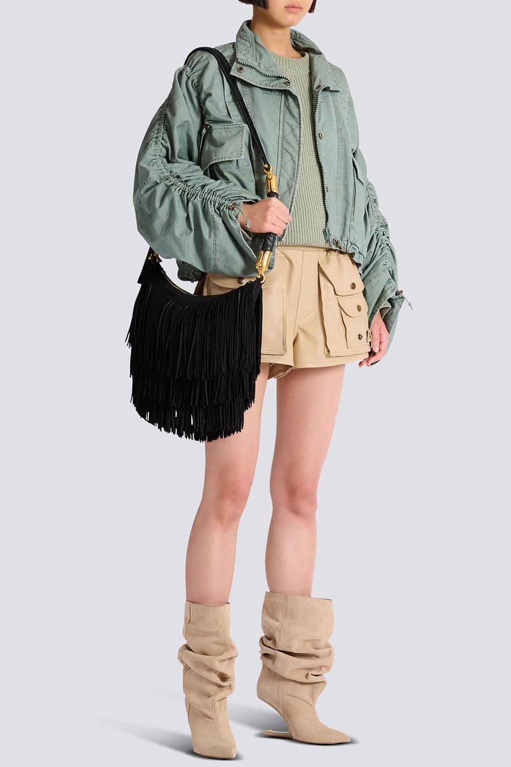 Ebène Fring e Hobo Bag-BLACK-HANDBAGSHOULDER-BALMAIN