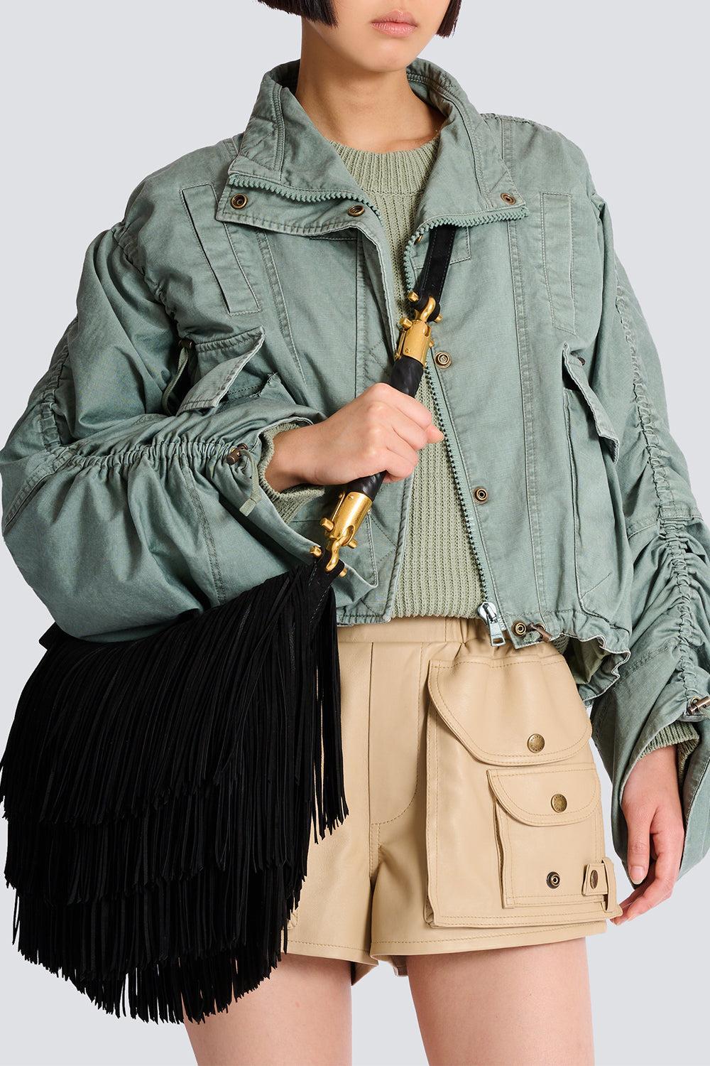 Ebène Fring e Hobo Bag-BLACK-HANDBAGSHOULDER-BALMAIN