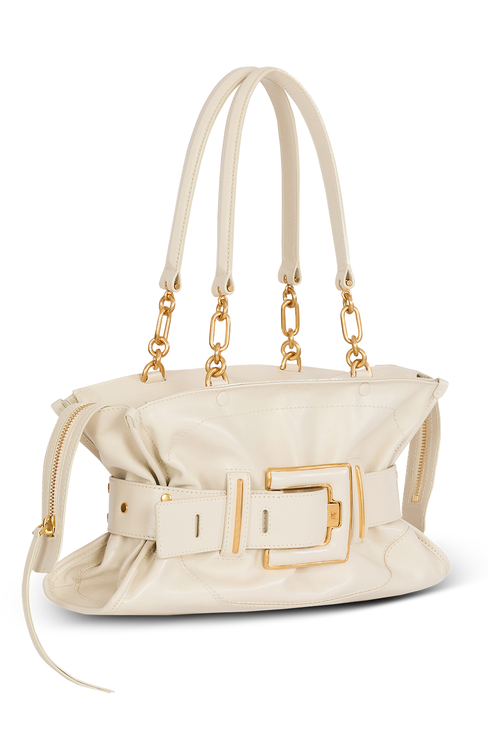 Anthem Buffalo Leather-CREAM-HANDBAGSHOULDER-BALMAIN