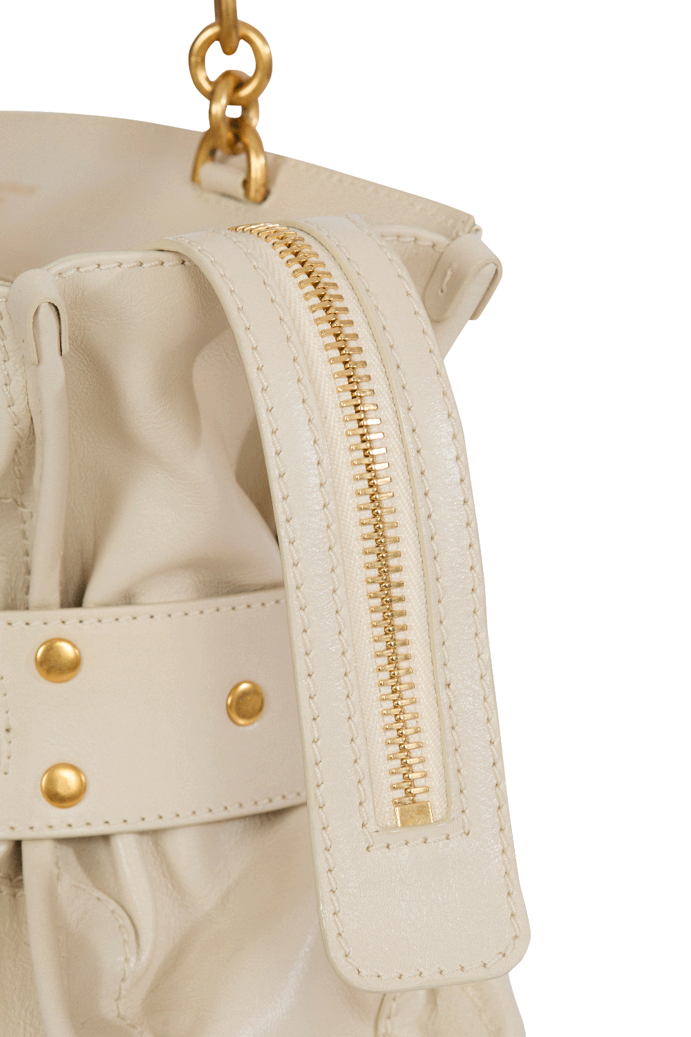 Anthem Buffalo Leather-CREAM-HANDBAGSHOULDER-BALMAIN