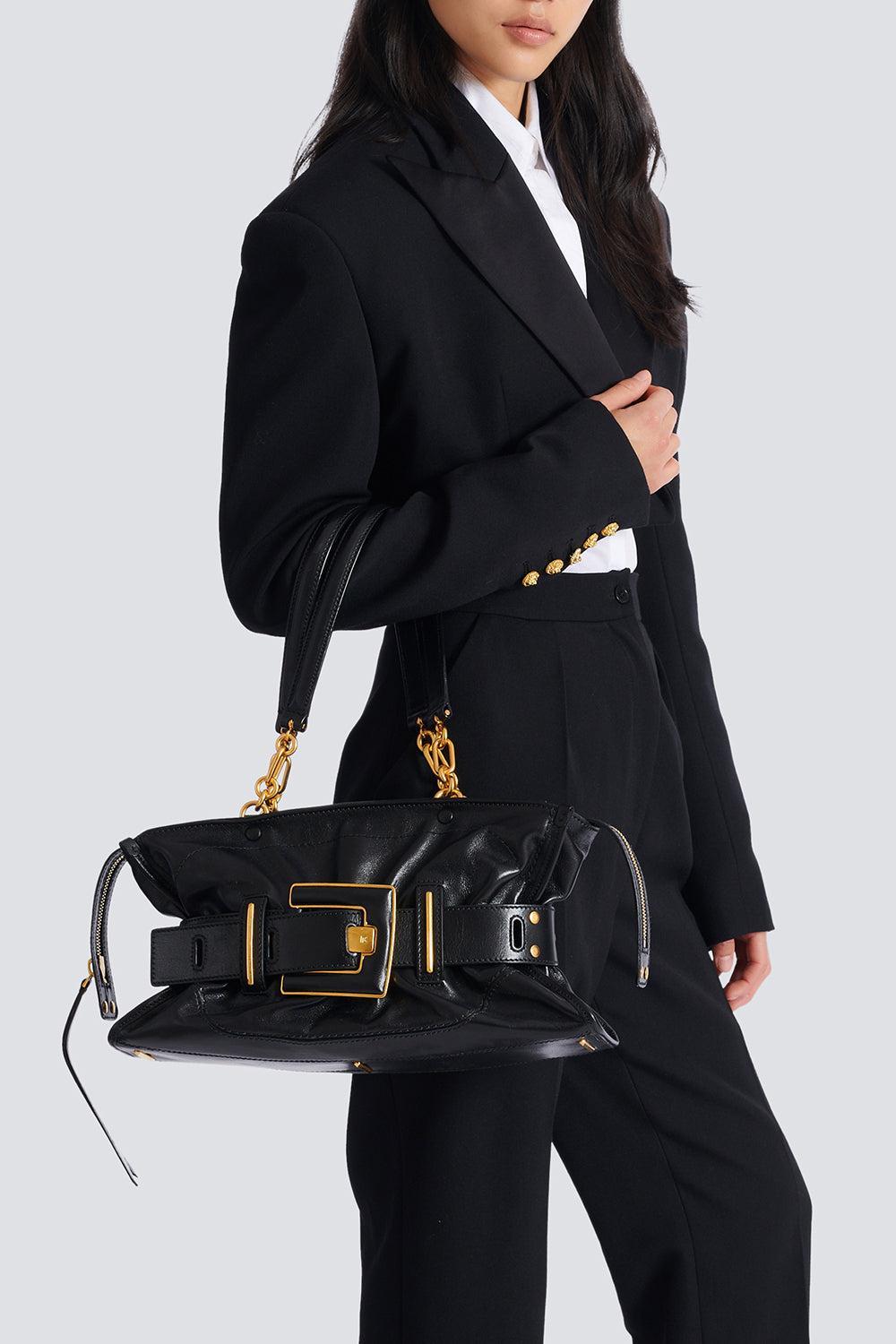 Anthem Bag-NOIR-HANDBAGSHOULDER-BALMAIN