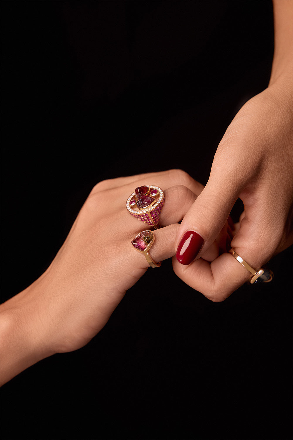 Watermelon Tourmaline Small Genesis Ring