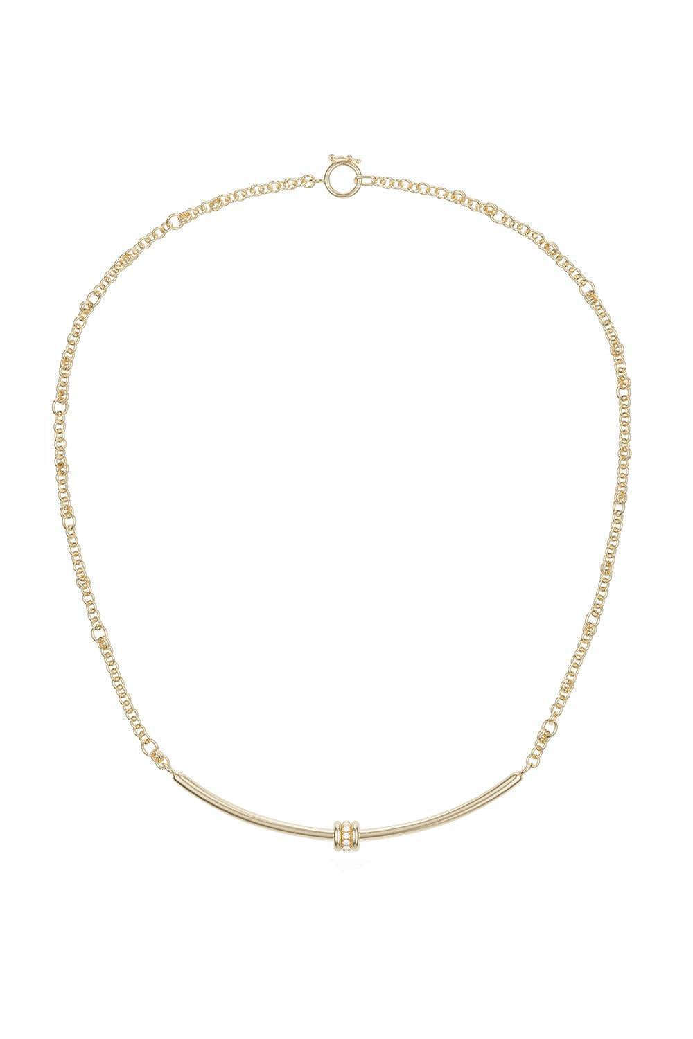 Diamond Gravity Curved Bar Necklace-YELLOW GOLD-16-JEWELRYFINE JEWELNECKLACE O-SPINELLI KILCOLLIN