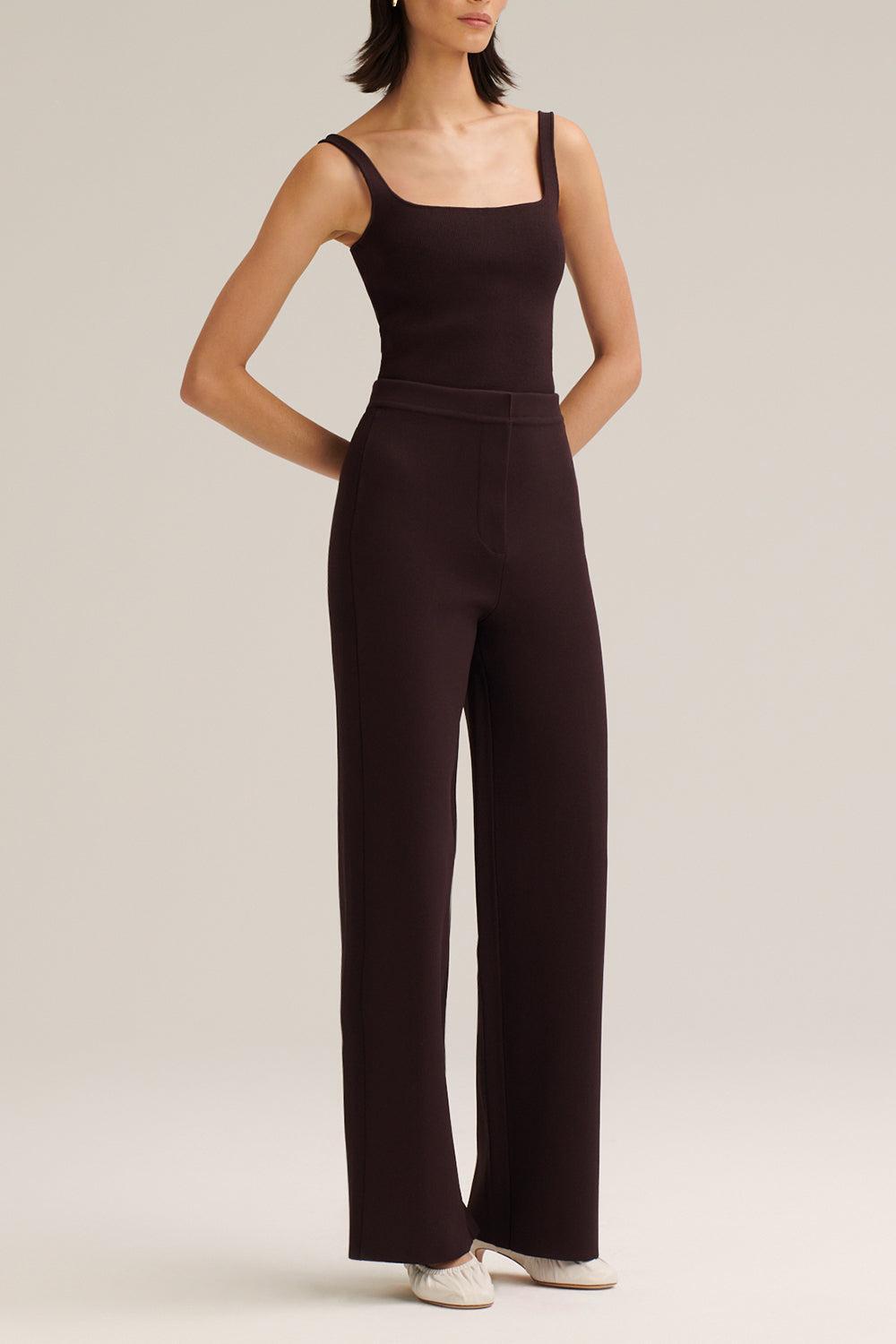 Knit Square Camisole-CHOCOLATE-XS-CLOTHINGDRESSCASUAL-SCANLAN THEODORE