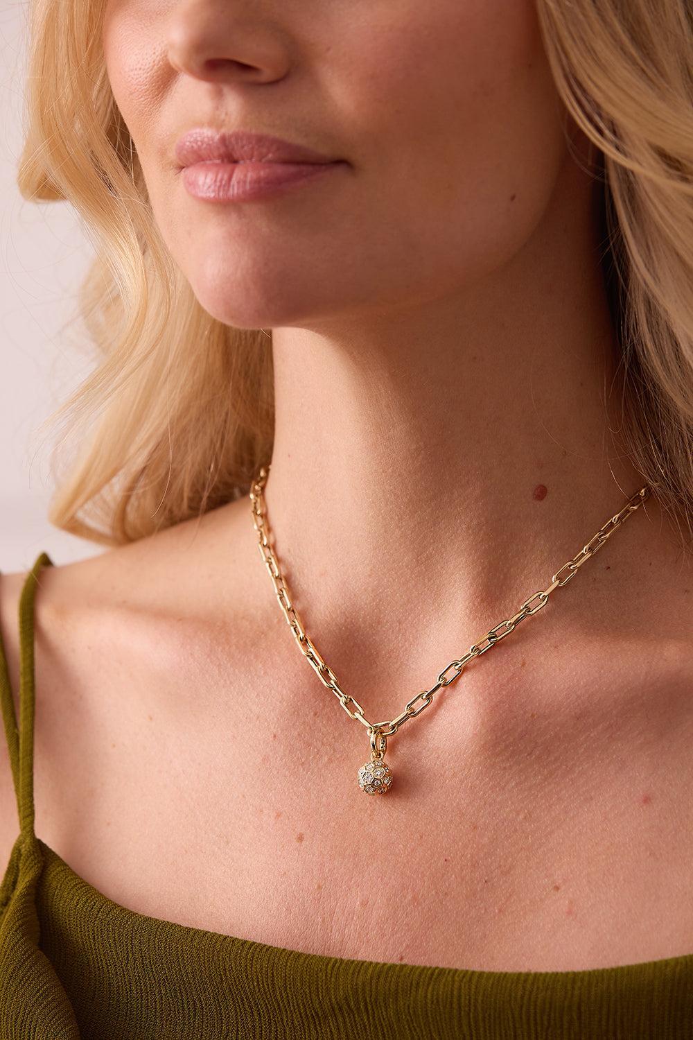 Diamond Honey Comb Ball Charm-YELLOW GOLD-JEWELRYFINE JEWELPENDANT-SARA WEINSTOCK