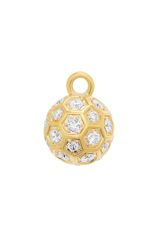 Diamond Honey Comb Ball Charm-YELLOW GOLD-JEWELRYFINE JEWELPENDANT-SARA WEINSTOCK