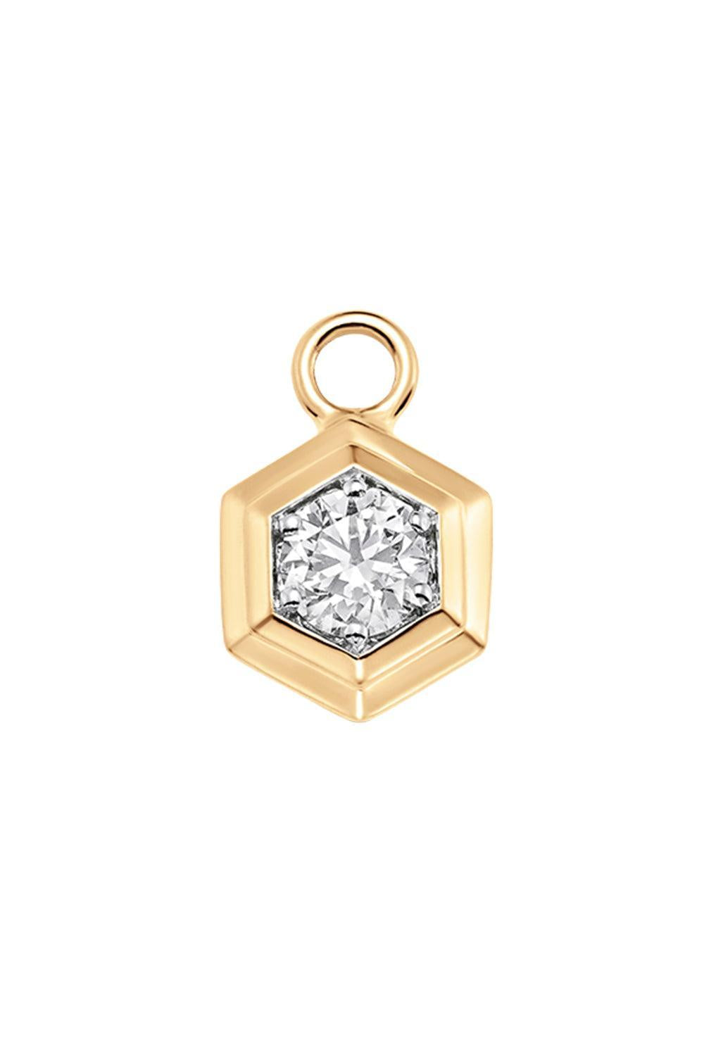 Diamond Honey Comb Pendant Charm-YELLOW GOLD-JEWELRYFINE JEWELPENDANT-SARA WEINSTOCK