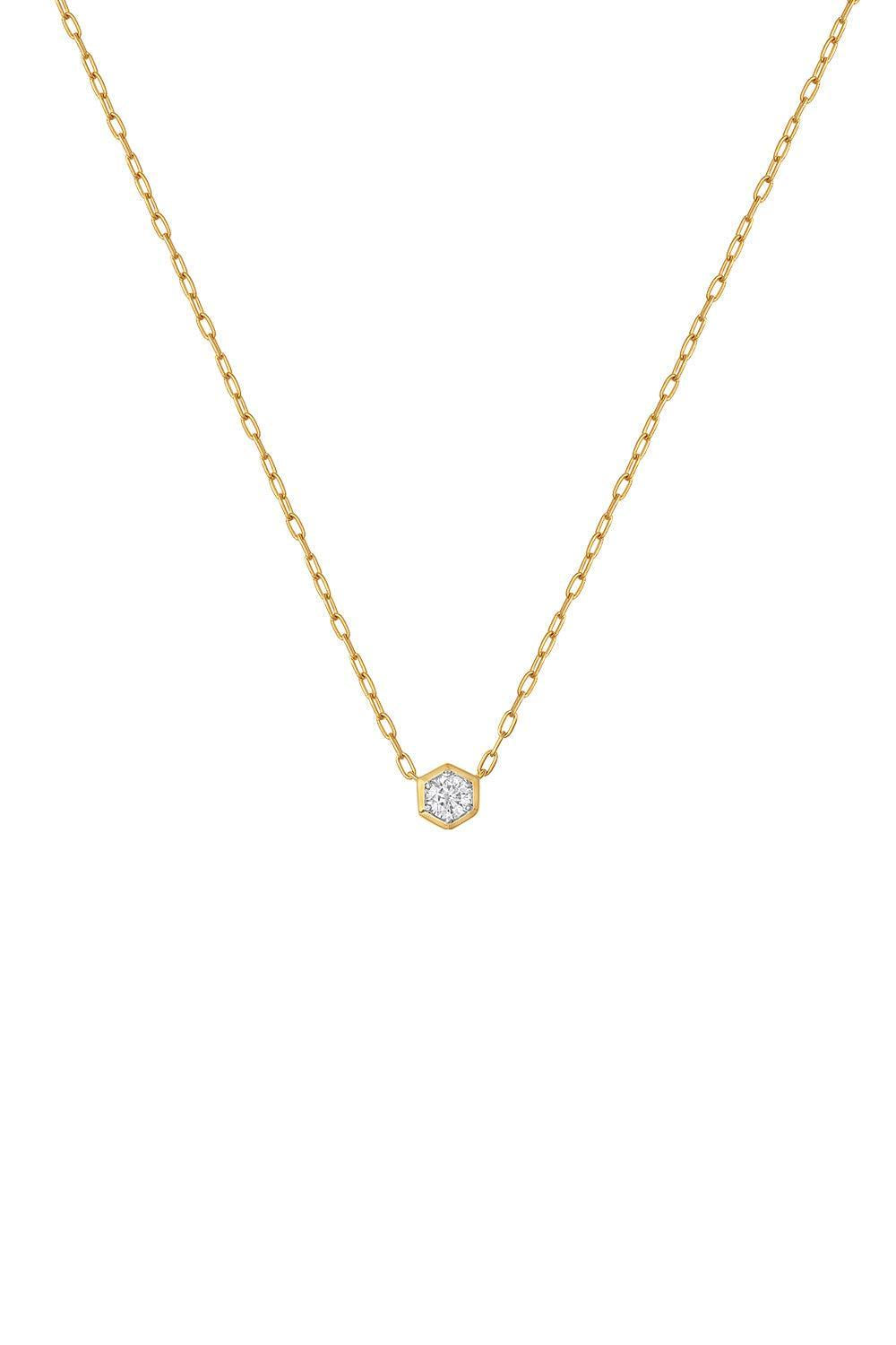 Diamond Honey Comb Necklace-YELLOW GOLD-JEWELRYFINE JEWELNECKLACE O-SARA WEINSTOCK