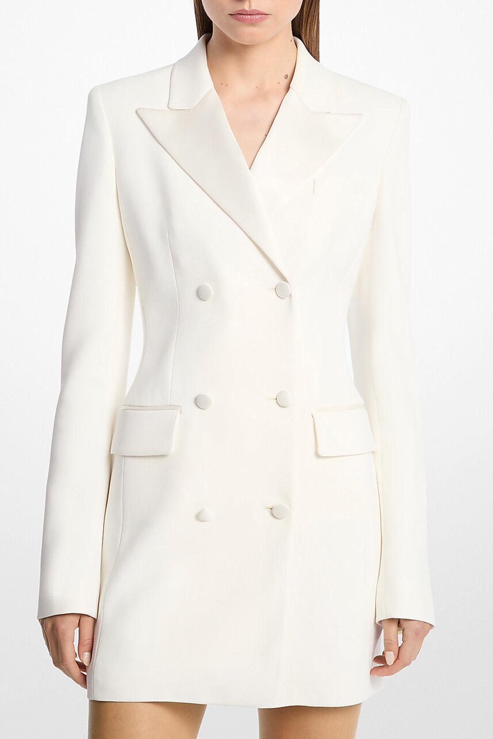 Tuxedo Dress-IVORY-2-CLOTHINGDRESSEVENING-MICHAEL KORS COLLECTION