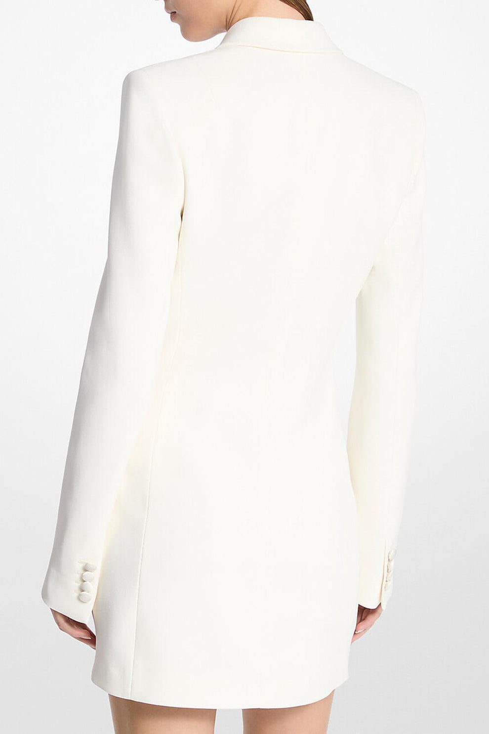 michael kors formal dresses Crepe Sab Tuxedo Dress - White Style_Shirt Dress Decorative buttons in a One-Shoulder Tight Long Prom Color:M