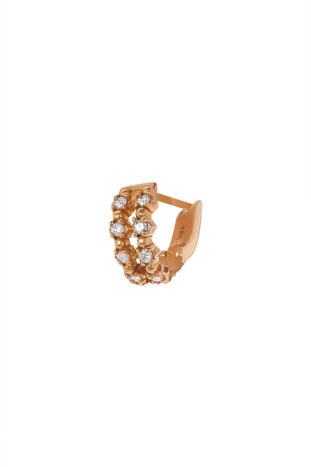 'Eighteen' Diamond Huggie Earring-ROSE GOLD-JEWELRYFINE JEWELPIERCING-STEPHANIE ANDERS XO